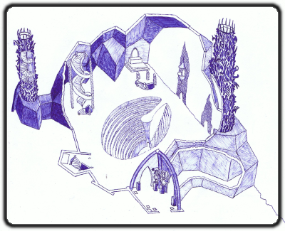 Der Tempel im Aufriss